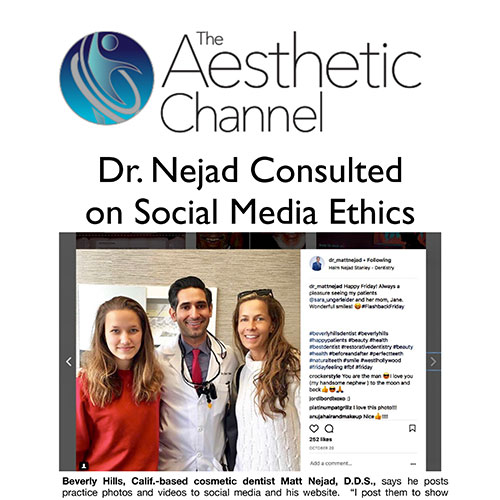 Screenshot of an article: Dr. Nejad Consulted on Social Media Ethics