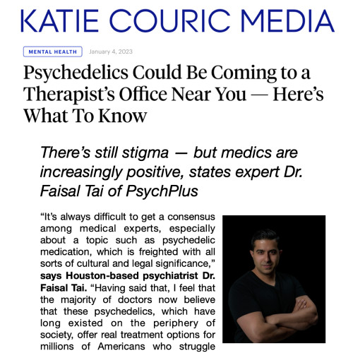 Screenshot of an article titled: Psychedelics Could Be Coming to a Therapist's Office Near You - Here's What To Know